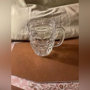 Winston Cigarettes Clear Dimpled Thumbprint 16oz. Glass Mug